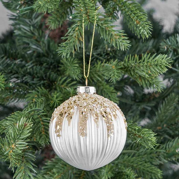 Ёлочная игрушка Бронзовый шар с пудрой Ball With Powder Bronze 8 cm