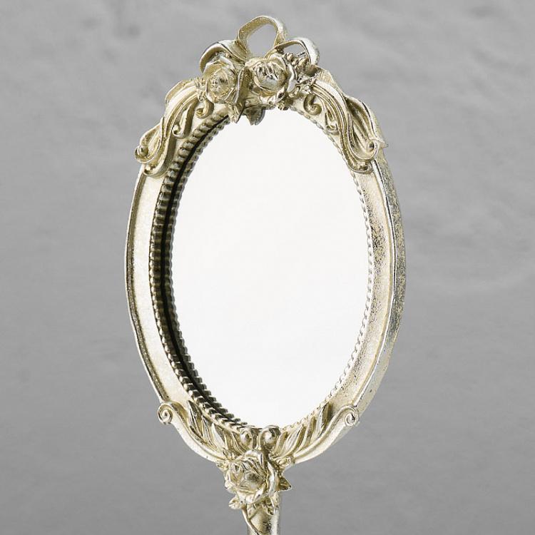 Настольное ручное зеркало на ножке Элегантность Elegant Hand Mirror On Base Champagne