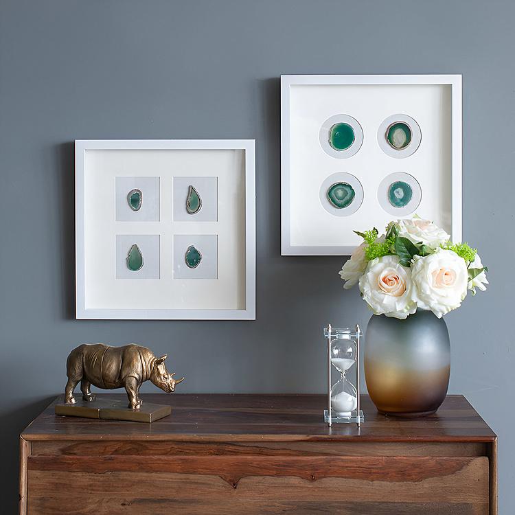 Набор из двух держателей для книг Носорог на прямоугольной подставке Bookend Rhino On Rectangular Stand