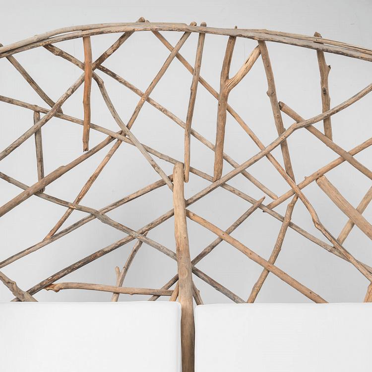 Двухместный диван Аутлайн c подушками F243G Outline Driftwood 2 Seater Wing Chair With Cushions