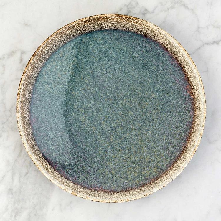 Обеденная тарелка сине-коричневая Блум Bloom Blue And Brown Dinner Plate