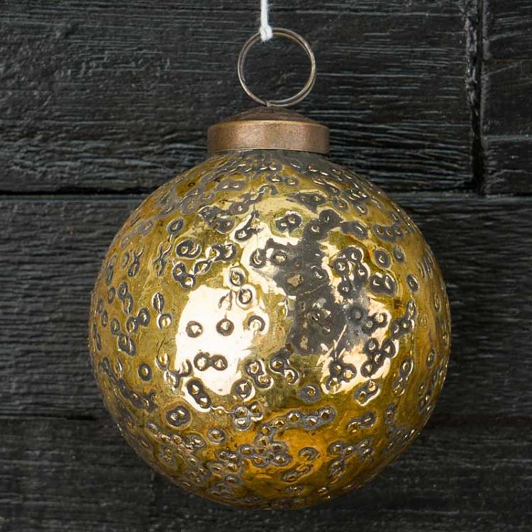 Ёлочный шар Фантом золотой, S Glass Ball Phantom Gold 8 cm