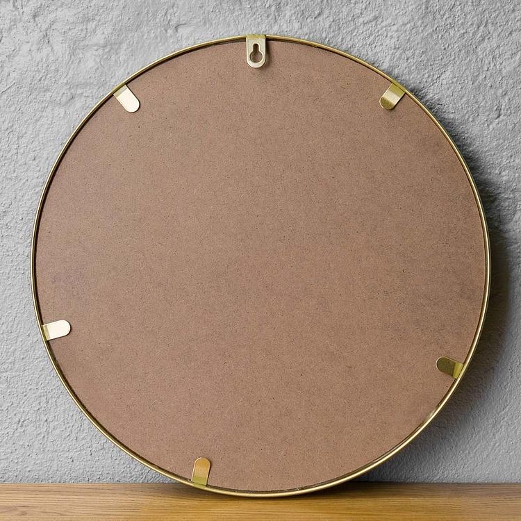 Круглое выпуклое зеркало в золотистой раме, L Gold Frame Convex Mirror Large