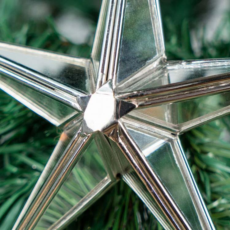 Ёлочная игрушка Звезда c зеркальными гранями, S Small Hanging Star With Mirrors Faces 12 cm
