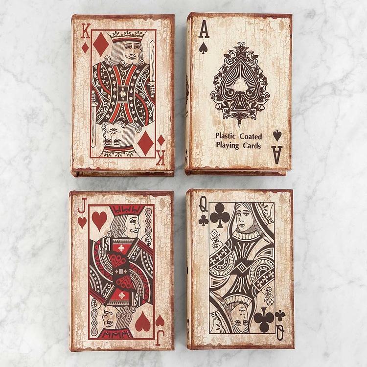 Набор из четырёх шкатулок Игральные карты Set Of 4 Book Boxes Ace Playing Cards