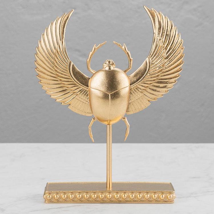 Статуэтка Золотой жук-скарабей Scarab Beetle On Stand Gold