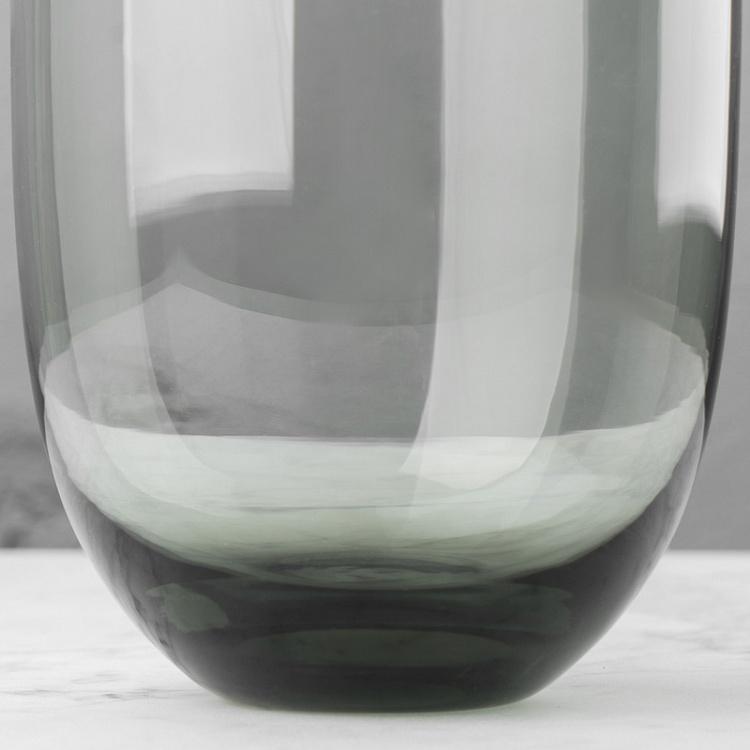 Высокая серая стеклянная ваза Колба Bulbous Grey Glass Vase Tall