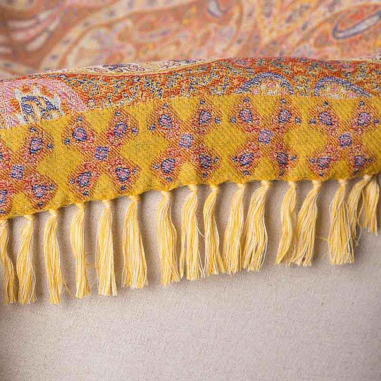 Двустороннее покрывало Варанаси, жаккард и варёная шерсть, 150x310 см Pure Wool Jacquard Throw Varanasi 150x310 cm