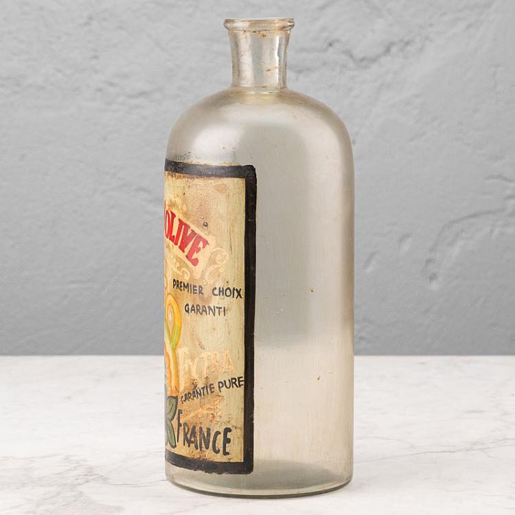 Бутыль с ручной росписью Оливковое масло Handpainted Glass Bottle Huile D'Olive