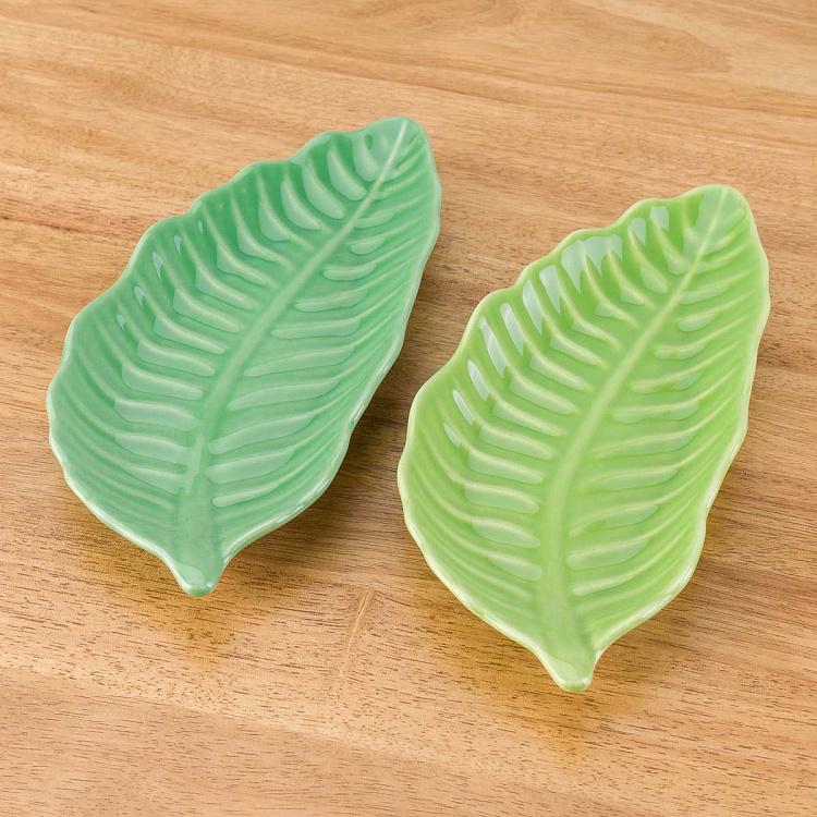 Набор из двух сервировочных блюд Пачи листья Set Of 2 Pachy Leaf Plates