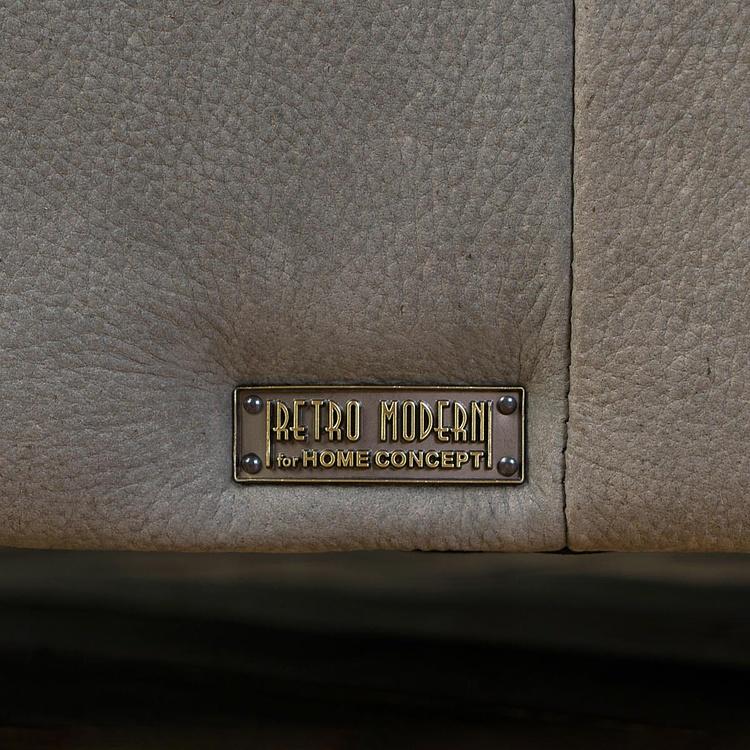 Трёхместный кожаный диван Сити, ножки цвета латуни City 3 Seater, Brass Metal Leather RM