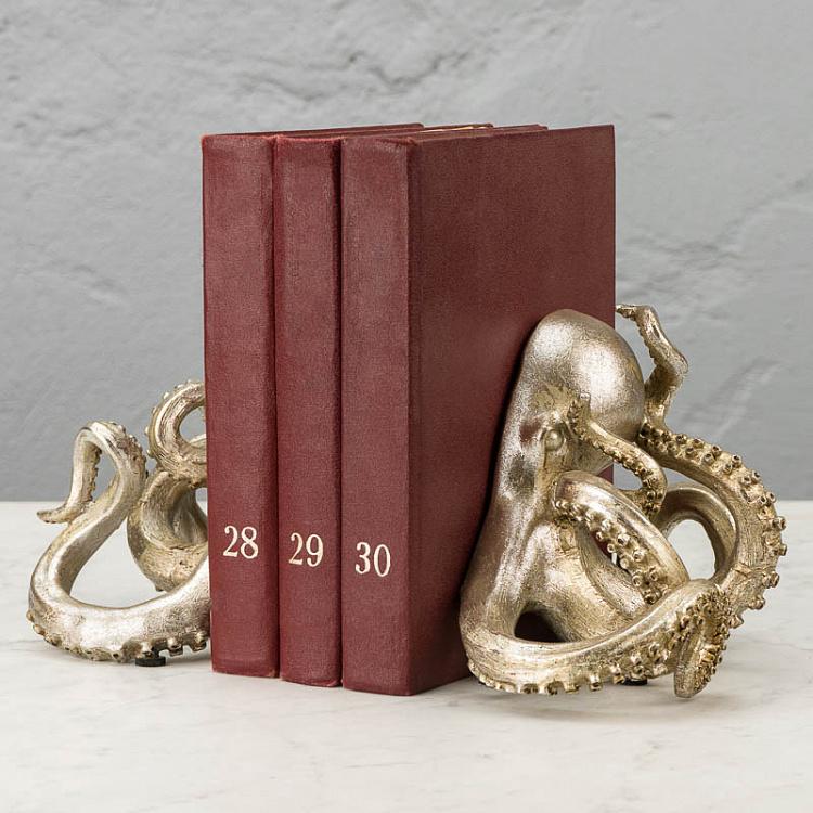 Набор из двух держателей для книг Золотые осьминоги Bookend Golden Octopuses