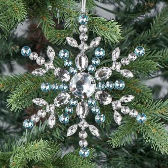 Silver Blue Stones Snowflake Silver 15 cm