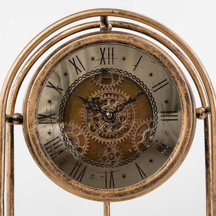Настольные часы Индастриал Ретро с шестерёнками Industrial Retro Table Clock With Gears