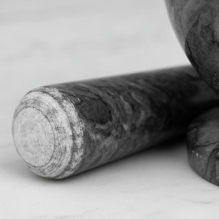 Чёрная мраморная ступка с пестиком Скандинавия Nordic Mortar And Pestle Black
