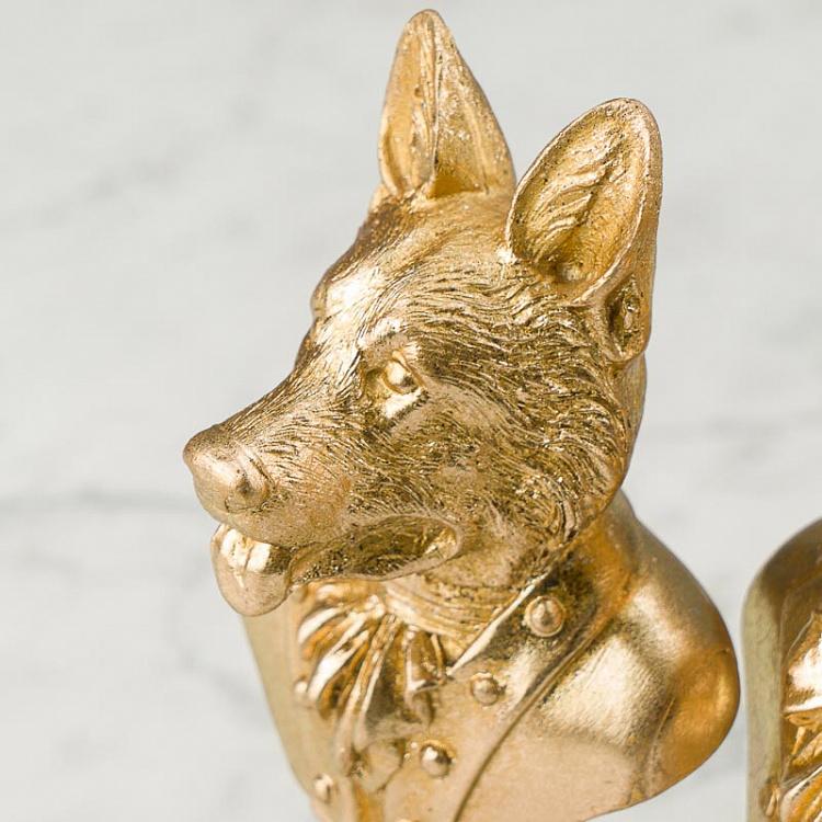 Набор из четырёх золотых статуэток Бюст Собаки Set Of 4 Bust Dogs Gold