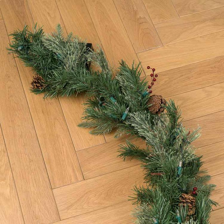 Еловая гирлянда с ягодами и шишками 70 Led Berry Pine Garland 180 cm