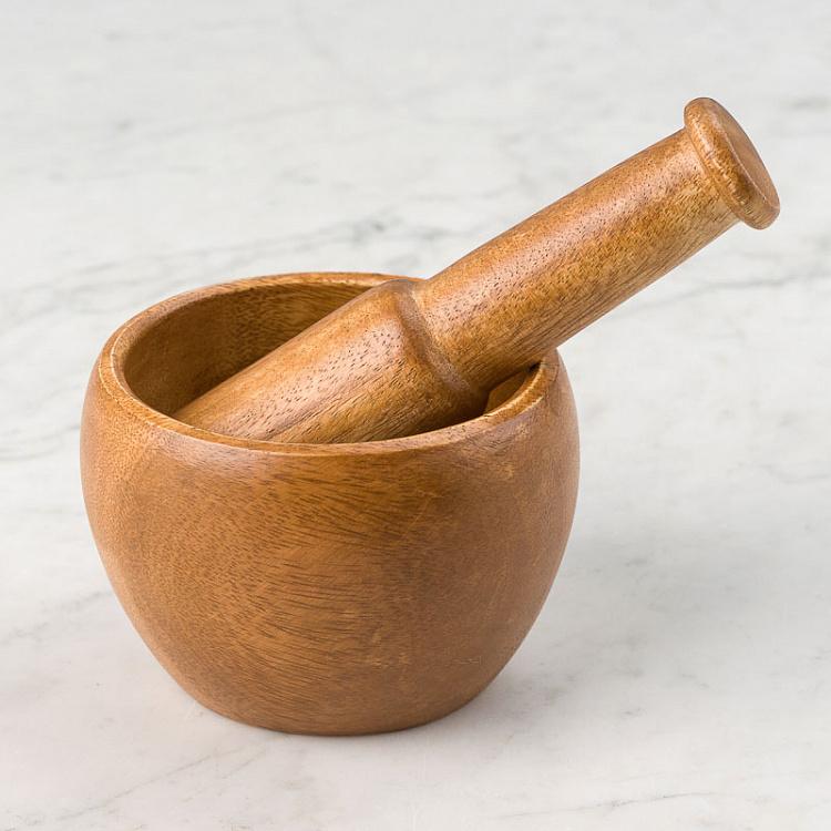 Деревянная ступка с пестиком Органик Organic Mortar And Pestle