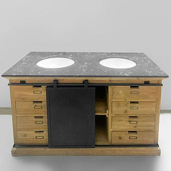 Karelia Double Vanity With Sliding Iron Door DB