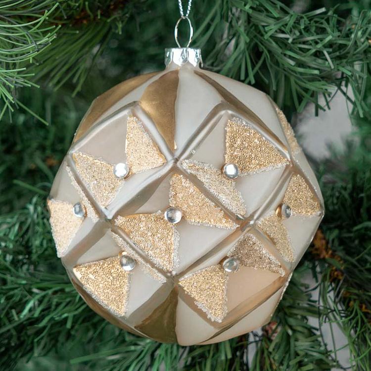 Ёлочный шар медного цвета 3D Glass 3D Net Jewel Ball 2 Copper 10 cm