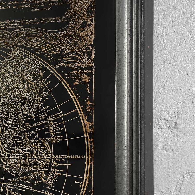 Зеркальная картина с Земными полушариями Mirrored Wall Art Hemispheres