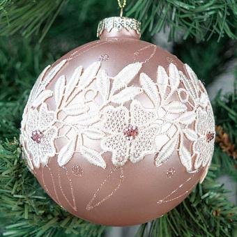 Glass Lace Flower Ball Orange 12 cm