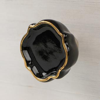 Quatrefoil Ceramic Knob Black