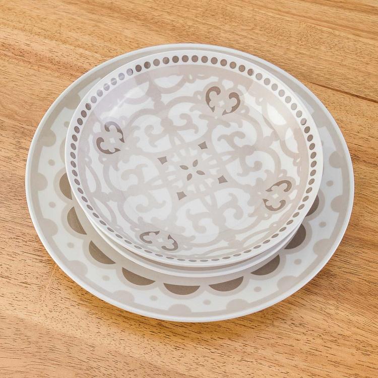 Набор из трёх тарелок Коричневая луна Set Of 3 Plates Moon Brown