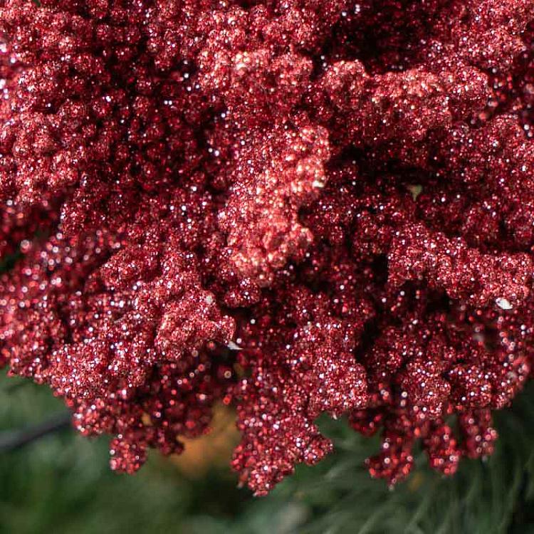 Набор из двух ёлочных игрушек Кораллы в блёстках Set Of 2 Glitter Coral Balls Pink/Gold 10 cm