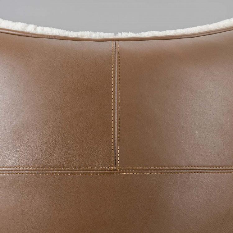 Кресло-яйцо белая овчина и кожа Eggchair White Sheep Skin And Leather Tenzing