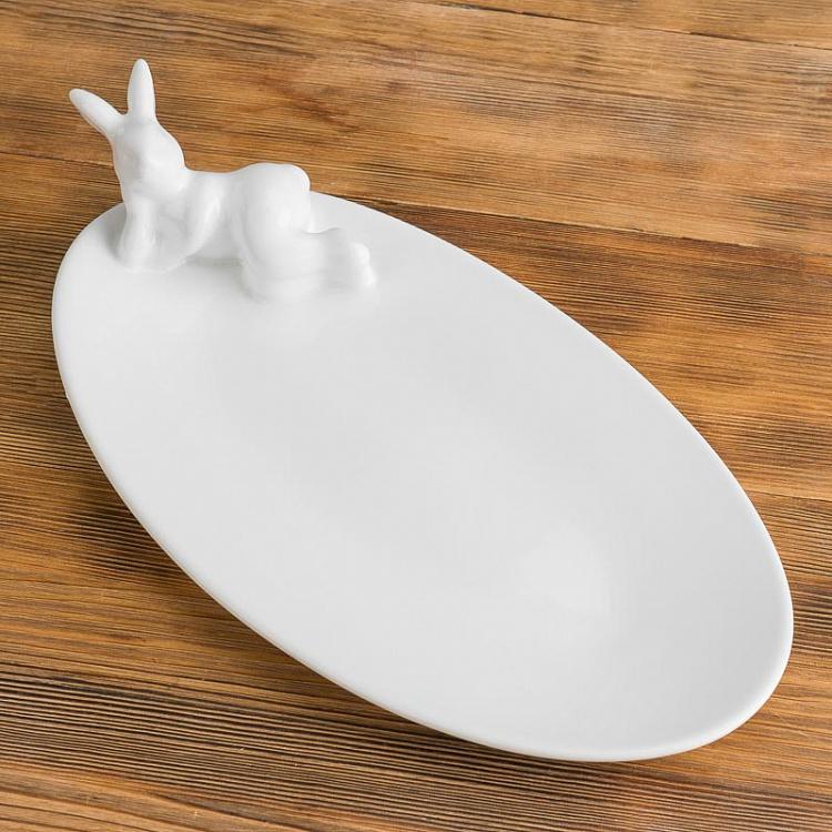 Овальное сервировочное блюдо Кролик Романтик Oval Serving Plate Rabbit Romantic