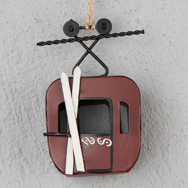 Подвесное украшение Красный фуникулёр Hanging Red Cable Car 11 cm