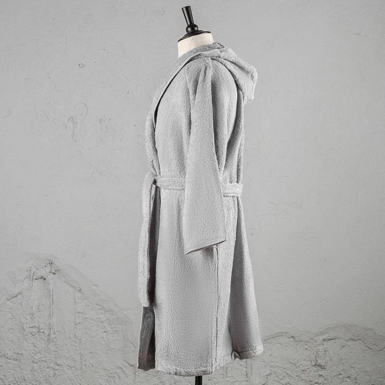Серый махровый банный халат с капюшоном, размер XL CL Zero Twist Hooded Robe Grey XL