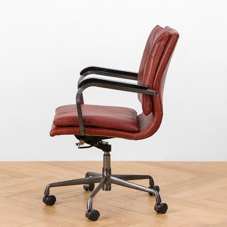 Рабочее кресло Неаполь, чёрные подлокотники Ufficio Napoli Armchair, Black Wood D