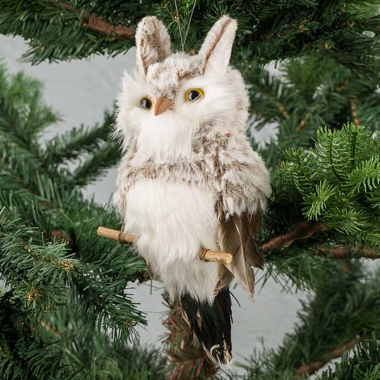 Ёлочная игрушка Сова на ветке, M Owl On Branch 25 cm