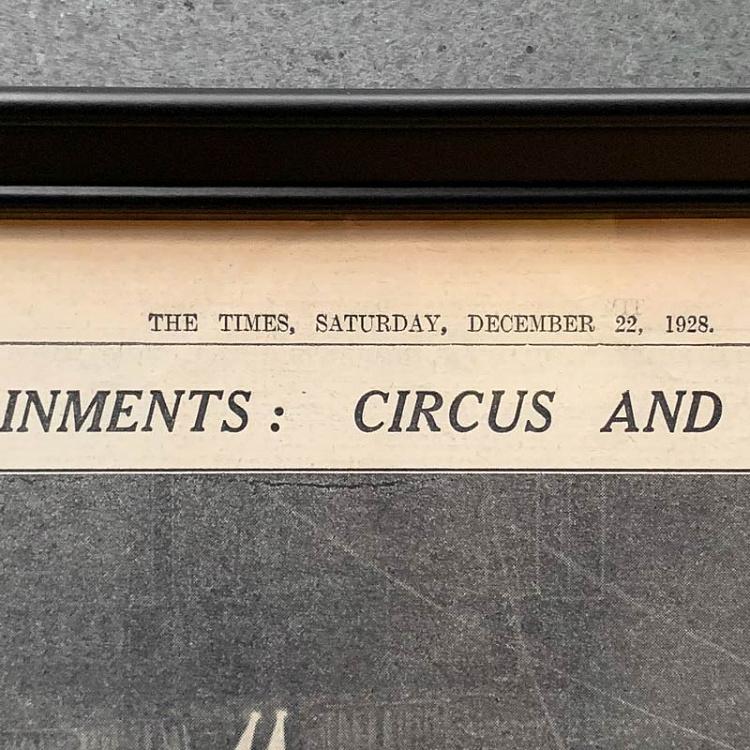 Винтажная газета в раме Таймс, 22 декабря 1928 Vintage Times, Dec 22, 1928