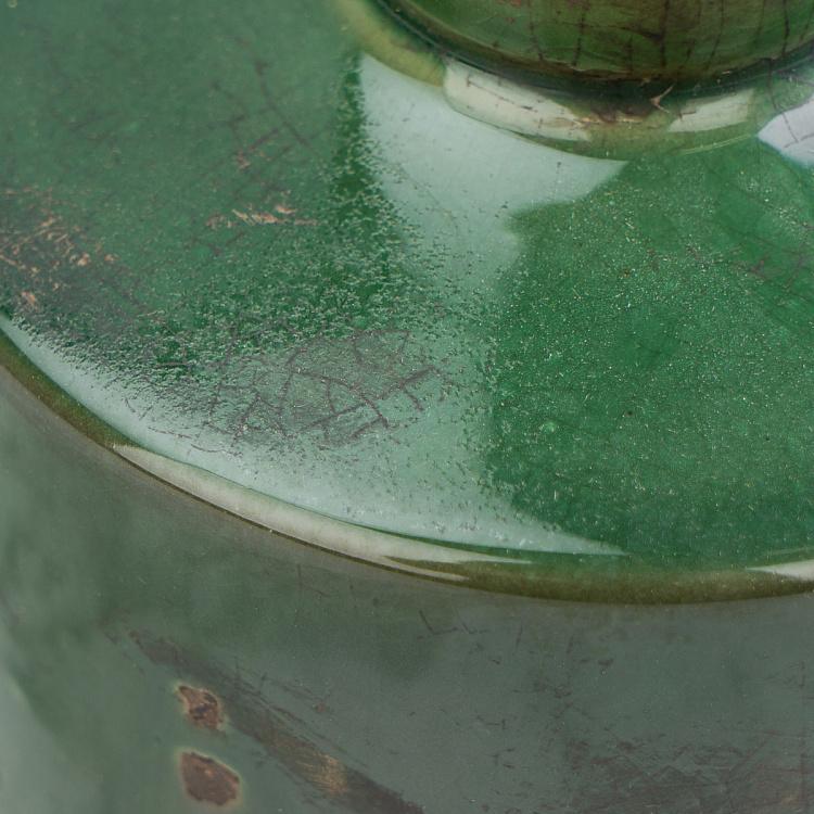 Широкая оливковая керамическая мини-ваза Бутыль Bottle Vase Olive Green Wide