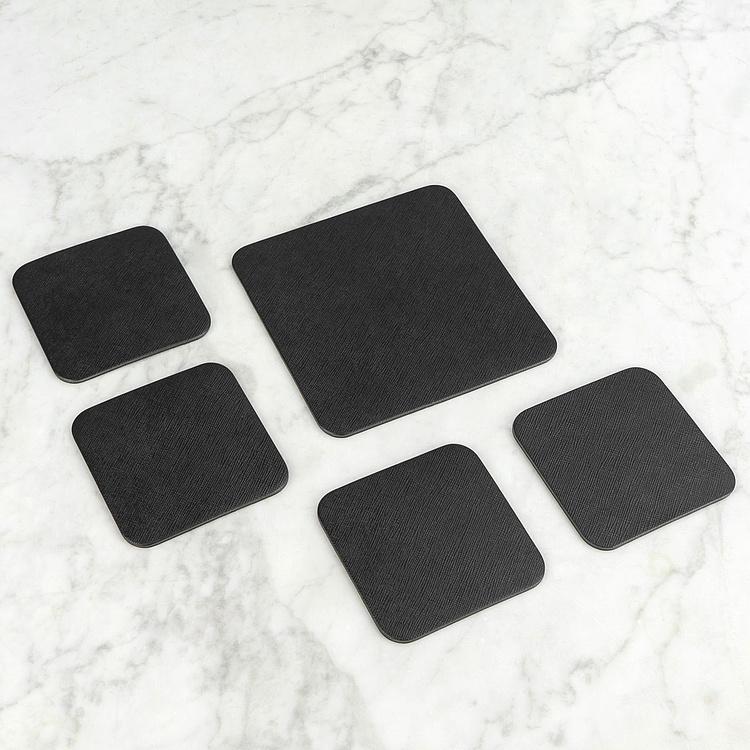 Набор из пяти квадратных подставок под стаканы и чайник Set Of 5 Square Coasters