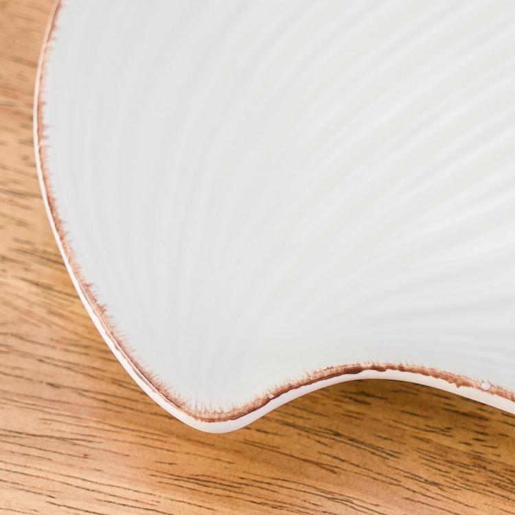 Белое сервировочное блюдо Ракушка Дори, S Dory Seashell Plate Small White