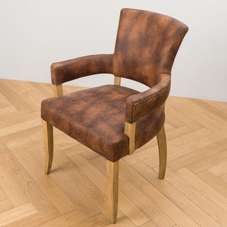 Стул Ньюпорт с подлокотниками, светлые ножки Newport Dining Chair, Oak Brown