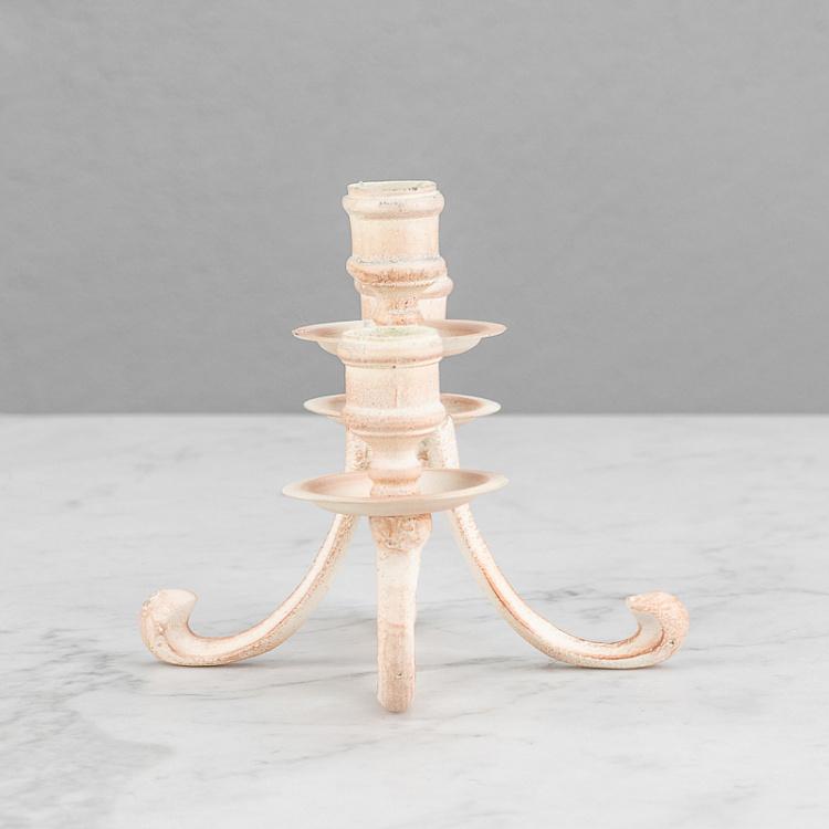 Подсвечник на три свечи цвета слоновой кости Candle Holder For 3 Candles Iron Antic Ivory