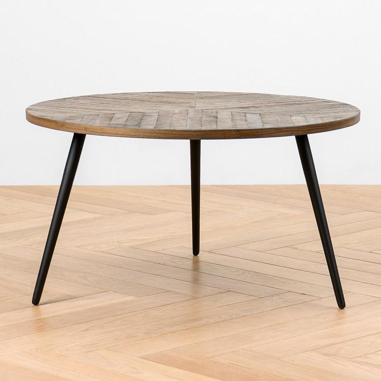 Журнальный круглый стол из переработанного тика Round Coffee Table Recycled Teak