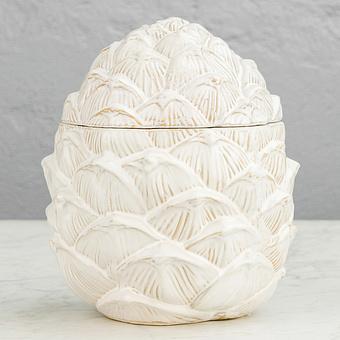 Pine Cone Box White Large