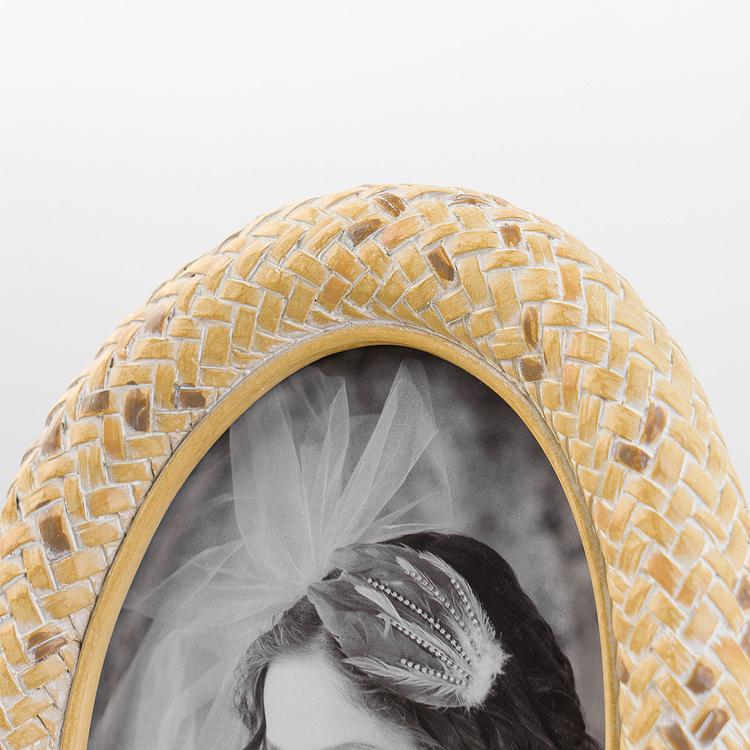 Овальная рамка для фото с кирпичным узором Yellow Brick Round Photo Frame