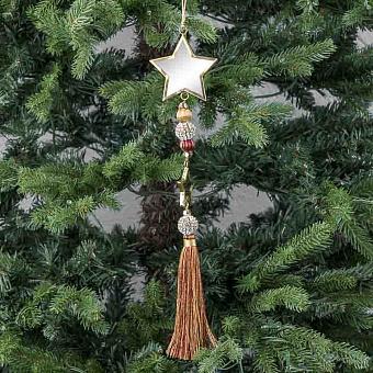 Glass Star Pendant With Tassel Gold 34 cm