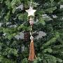 Новогодняя подвеска Glass Star Pendant With Tassel Gold 34 cm