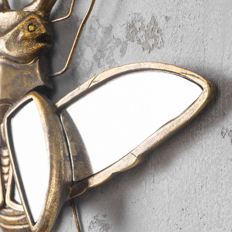 Настенное украшение с зеркалами Жук-олень Stag Beetle With Wings Wall Deco With Mirrors