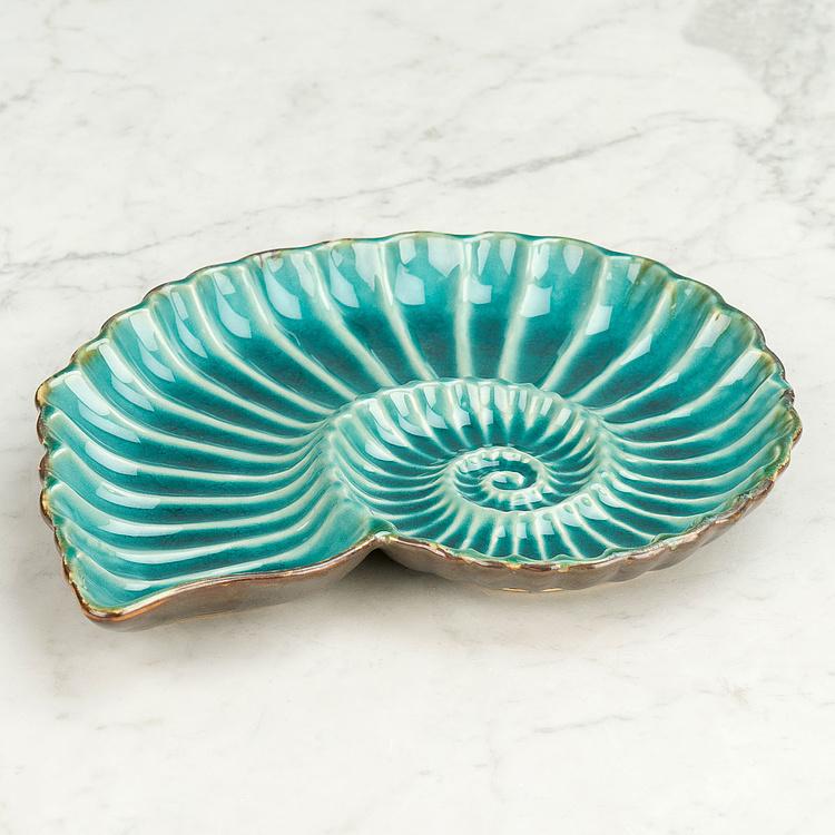Круглое сервировочное блюдо Морская ракушка, M Aqua Round Shell Dish Medium