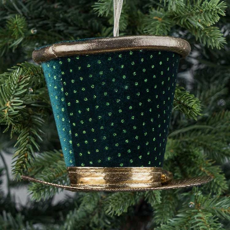 Ёлочная игрушка Золотисто-зелёный цилиндр Cylinder Green Gold