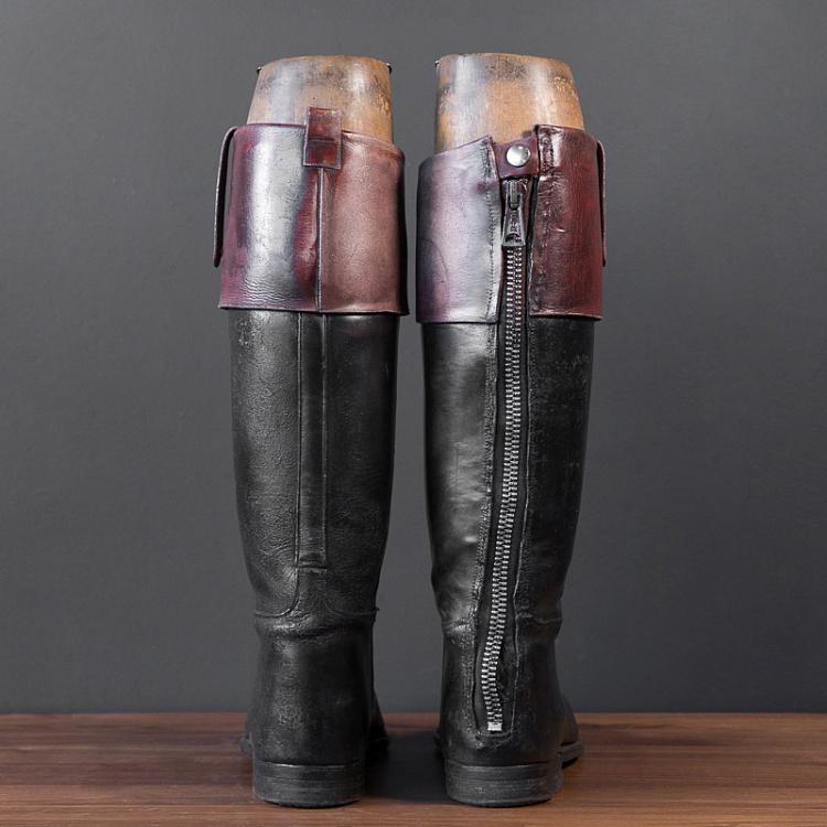Винтажные сапоги для верховой езды Vintage Black Riding Boots With Shoe Lasts